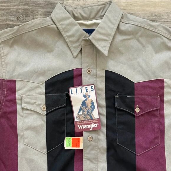 Vintage Wrangler Brushpopper Western Striped Shirt Size 16 1/2-36 - Picture 3 of 7